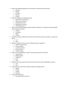 Manufacturing Processes & Materials Science Test