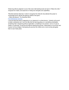 Observation in Education: A Montessori Perspective