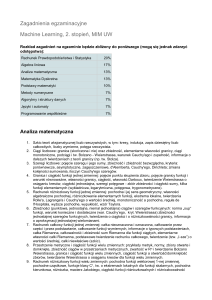 Zagadnienia Egzaminacyjne Machine Learning MIM UW