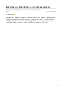 Ejercicio de acentuación de palabras en español