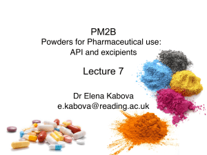 Pharmaceutical Powders: API & Excipients Lecture