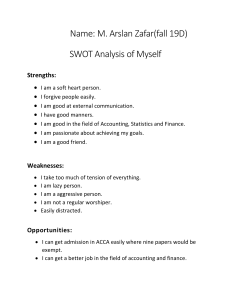 SWOT Analysis of M. Arslan Zafar
