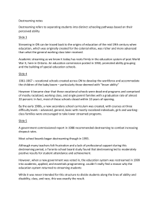 Destreaming in Ontario: History & Policy