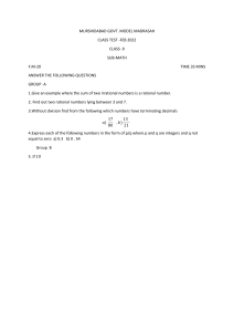 Class 9 Math Test: Rational & Irrational Numbers