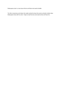 Shakespeare's Sister Lesson Plan