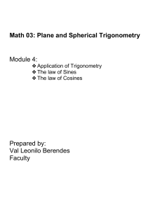 Plane & Spherical Trigonometry Module