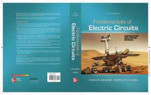 Electric Circuits Solutions Manual: Alexander & Sadiku, 5th Ed.