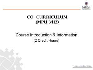 Course Introduction (0.5 hrs)Courikulum