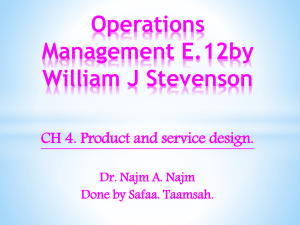 Product & Service Design: Operations Management