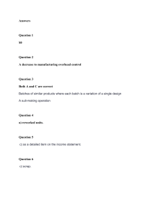 Accounting Answer Key: Cost Management Solutions