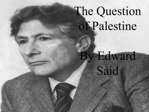 The Question of Palestine by Edward Said: An Overview