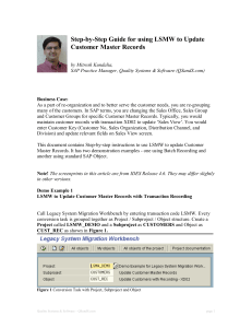 LSMW Guide: Update SAP Customer Master Records