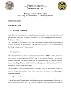 Petrogen Insurance Corp Income Statement