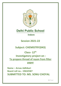 Rayon Thread from Filter Paper: Chemistry Project