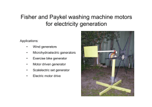 Fisher & Paykel Motor Electricity Generation