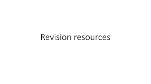 Revision slides