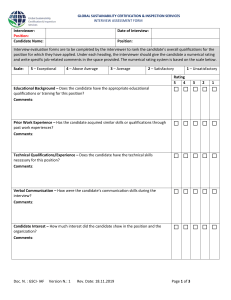 Interview Assessment Form GSCI- IAF