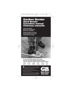 GardnerBender Hand Bender Manual