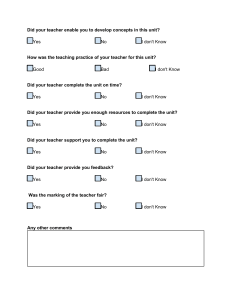 Student Feedback Form - Teacher Evaluation