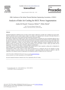 Inlet Air Cooling for IGCC Power Augmentation