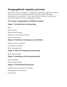 Geographical Enquiry Process: Fieldwork Guide