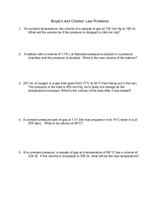 Boyle's & Charles' Law Problems