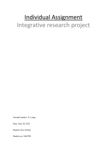 Individual Assignment: Integrative Research Project