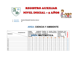 Registro Auxiliar Nivel Inicial - 5 Años