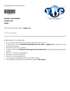 afghan sun ib business management hl paper 1 mock 6