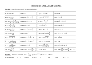Ejercicios de Funciones: Dominio, Composición e Inversas