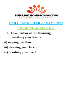 Hygiene Exam Activities 2022