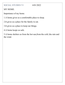 Importance of Home Worksheet