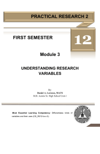 Practical Research 2 Module: Understanding Research Variables