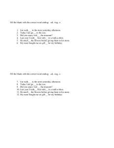 Verb Endings Worksheet: -ed, -ing, -s Practice