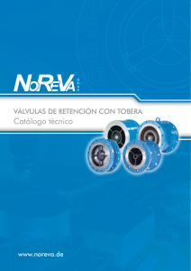 VÁLVULAS DE RETENCIÓN CON TOBERA. Catálogo técnico.
