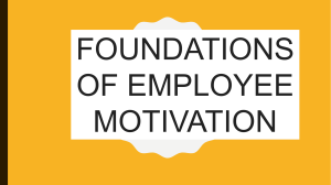 Employee Motivation: Foundations & Theories