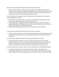 Philippine History & Hospitality: Study Guide