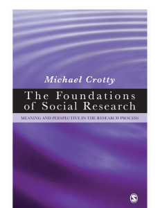 Social Research Foundations: Meaning & Perspective