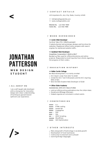 Jonathan Patterson - Web Design Student Resume