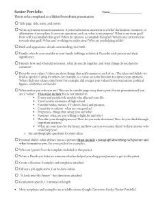 Senior Portfolio Assignment Guide