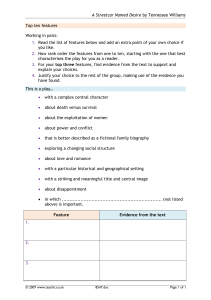 A Streetcar Named Desire: Play Analysis Worksheet