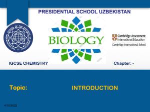 IGCSE Chemistry Introduction Presentation