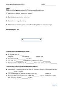 Magnets & Magnetic Fields Worksheet