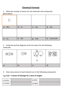 Chemical Formula Worksheet: Counting Atoms