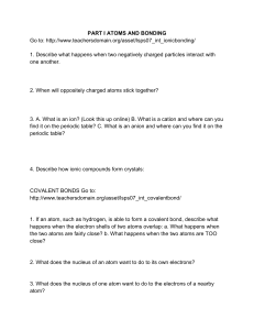 Chemistry & Physics WebQuest: Atoms, Bonding, Motion