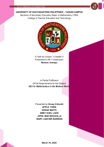 Mathematics Coursework Cover Page