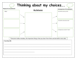 Behavior Reflection Worksheet for Kids