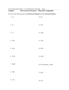 Electron Dot Structures Worksheet: Molecular Compounds