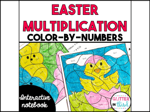 Easter Multiplication Color-by-Numbers Worksheet