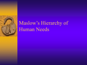 Maslow's Hierarchy of Needs Presentation